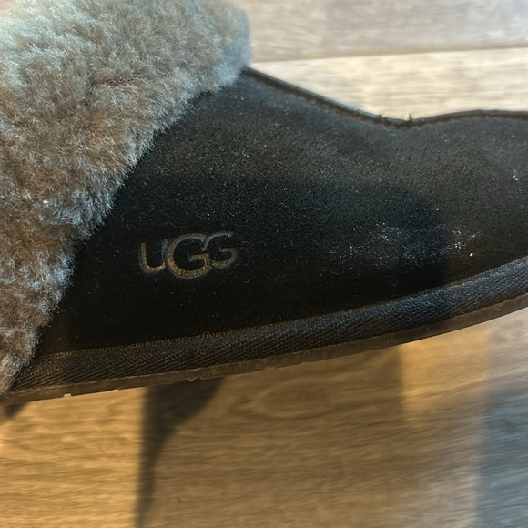 UGG Black Gray Scuffette II Slippers Sz 8 - Picture 8 of 13